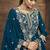 Vichitra silk embroidered teal readymade suit