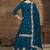 Vichitra silk embroidered teal readymade suit
