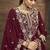 Vichitra silk embroidered maroon readymade suit