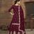 Vichitra silk embroidered maroon readymade suit