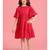Solid Polyester Wedding Dress for Girls - A-Line, Round Neck, Half Sleeves