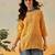 Hand embroidered mustard chanderi lucknowi chikankari indian women short kurti