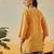 Hand embroidered mustard chanderi lucknowi chikankari indian women short kurti