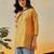 Hand embroidered mustard chanderi lucknowi chikankari indian women short kurti
