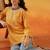 Hand embroidered mustard chanderi lucknowi chikankari indian women short kurti