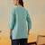Hand embroidered sky blue chanderi lucknowi chikankari indian women short kurti
