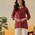 Hand embroidered maroon chanderi lucknowi chikankari indian women short kurti