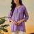 Hand embroidered mauve chanderi lucknowi chikankari indian women short kurti