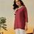 Hand embroidered maroon chanderi lucknowi chikankari indian women short kurti
