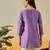 Hand embroidered mauve chanderi lucknowi chikankari indian women short kurti