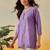 Hand embroidered mauve chanderi lucknowi chikankari indian women short kurti