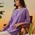 Hand embroidered mauve chanderi lucknowi chikankari indian women short kurti
