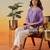 Hand embroidered mauve chanderi lucknowi chikankari indian women short kurti