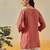 Hand embroidered dusty peach chanderi lucknowi chikankari indian women short kurti