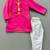 Pink bandhni kurta set with pant for boys