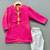 Pink bandhni kurta set with pant for boys