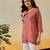 Hand embroidered dusty peach chanderi lucknowi chikankari indian women short kurti