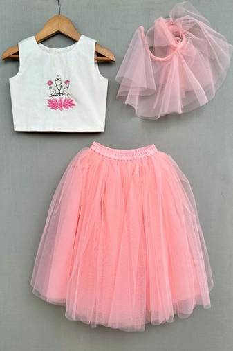 Goddess lakshmi embroidered lehenga set for girls