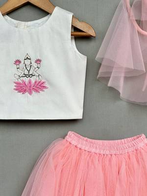 Goddess lakshmi embroidered lehenga set for girls 2