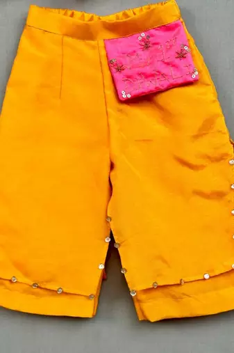 Heart embroidered top with customised pant for girls