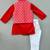 Ethnic nehru jacket set with red kurta and pants for boys