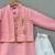 Butterfly embroidered attached jacket set in pink for boys