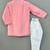 Butterfly embroidered attached jacket set in pink for boys