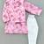 Pink floral print nehru jacket with kurta and pant for boys