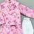 Pink floral print nehru jacket with kurta and pant for boys
