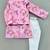 Pink floral print nehru jacket with kurta and pant for boys