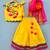 Floral & pearl embroidered top with matching lehenga in yellow for girls