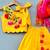 Floral & pearl embroidered top with matching lehenga in yellow for girls