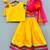 Floral & pearl embroidered top with matching lehenga in yellow for girls
