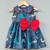 Woodland print grey dress with bow for girls