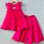 Bright pink co-ord set with heart applique for girls