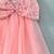 Peach organza dress with big sequin bow for girls