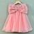 Peach organza dress with big sequin bow for girls
