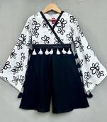 Stylish black & white floral jumpsuit for girls