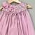 English pink satin dress with sequin yoke for girls