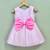 Signature flaired dress with pink bow for girls