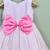 Signature flaired dress with pink bow for girls