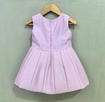 Signature flaired dress with pink bow for girls 3