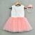 Floral hand embroidered dress with hairband for girls