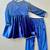 Applique embroidered velvet kurti with pants for girls