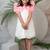 Ruched detailed dress in net with pink organza bow for girls