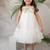 Soft layered net dress with gold bow for girls
