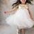 Soft layered net dress with gold bow for girls