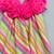 Vibrant multicolour dress with handmade soft organza flowers for girls