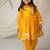 Yellow angrakha style kurti with matching dhoti for girls