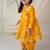 Yellow angrakha style kurti with matching dhoti for girls